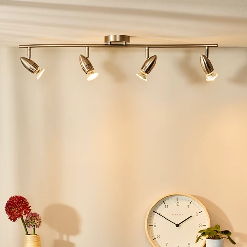 Lucide CARO-LED - Plafondspot - LED - GU10 - 4x5W 2700K - Mat chroom - sfeer 1
